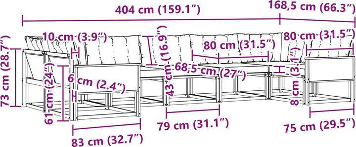 Produktbild vidaXL Outdoor-Sofa