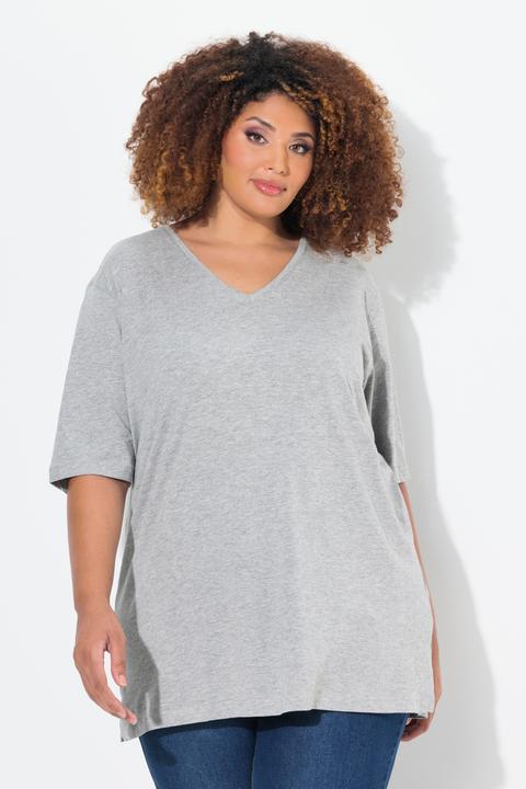 Immagine prodotto Ulla Popken T-shirt dalle linee morbide con scollo a V e mezze maniche (54)