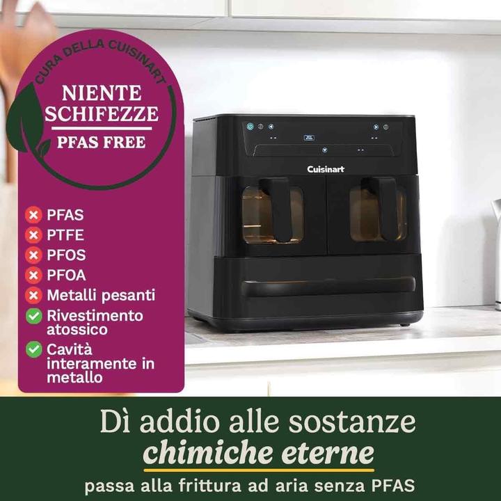Immagine prodotto Cuisinart Friggitrice ad aria senza PFAS, tripla zona, vetro nero