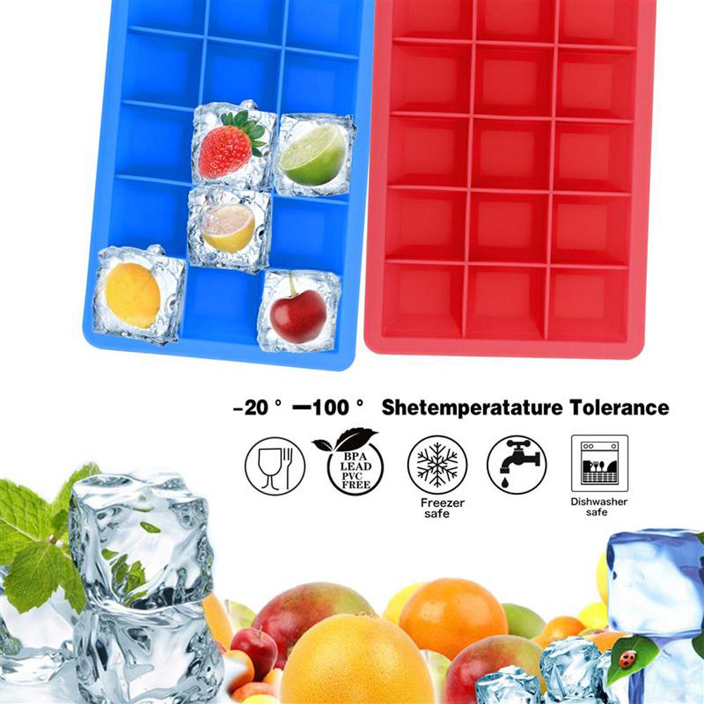 Thumbnail - Intirilife 2x Eiswürfelformen 2er Set à 15 Fächer, Eisherstellung, Rot