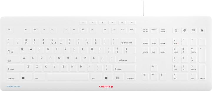 Nutritional values and ingredients CHERRY TAS STREAM PROTECT KEYBOARD Corded DE-Layout white (DE, Cable)
