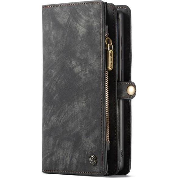 Caseme Leder Portemonnaie mit Plastik Hülle (Samsung Galaxy Note 20 Ultra), Smartphone Hülle, Schwarz