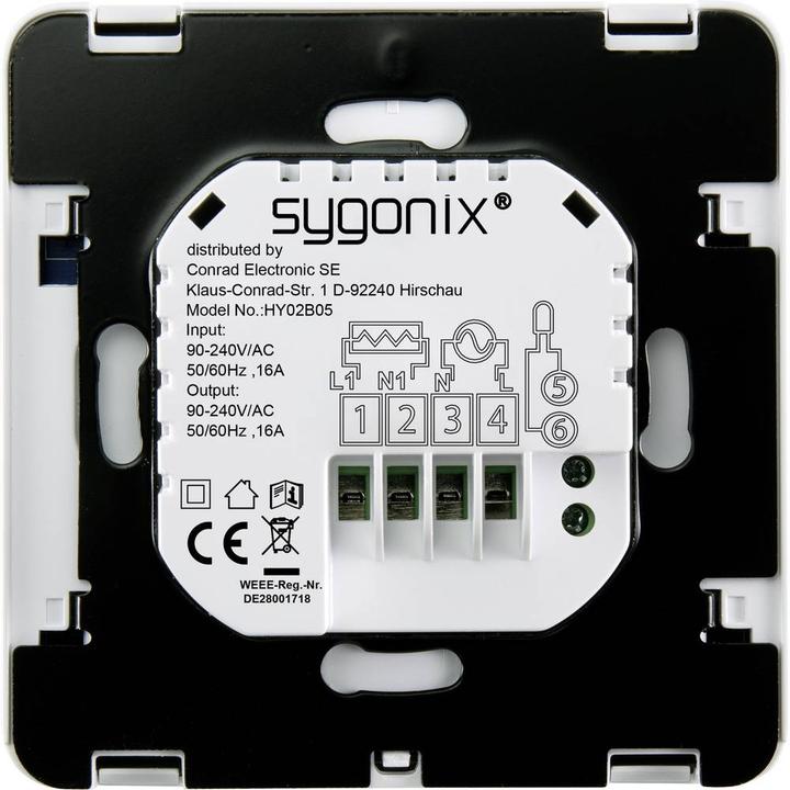 Actual product image Sygonix Room thermostat Programmable heating thermostat, digital