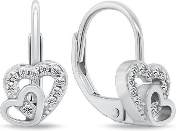 Produktbild Brilio Silver earrings with zircons Double heart EA1275W (Silber)