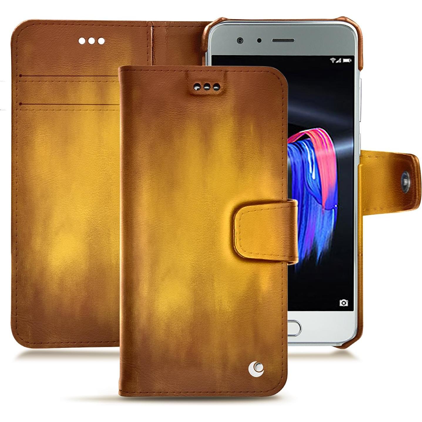 Noreve Lederschutzhülle vertikal (Honor 9), Smartphone Hülle, Gold