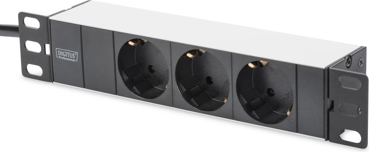 Immagine prodotto Digitus Striscia della presa 3-fold 25.4cm 10 pollici nero incl. staffa di installazione (3x, CEE 7/3, 2 m)
