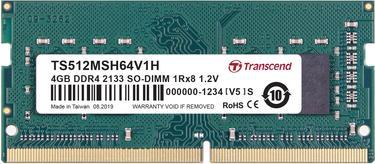 Produktbild Transcend SODIMM DDR4 2133Mhz 4GB Non-ECC 1.2V CL15 (1 x 4GB, 2133 MHz, DDR4-RAM, SO-DIMM)