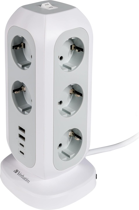 Produktbild Verbatim EU Power Tower 11 (11 x, CEE 7/4, USB-C, USB-A, 2 m)