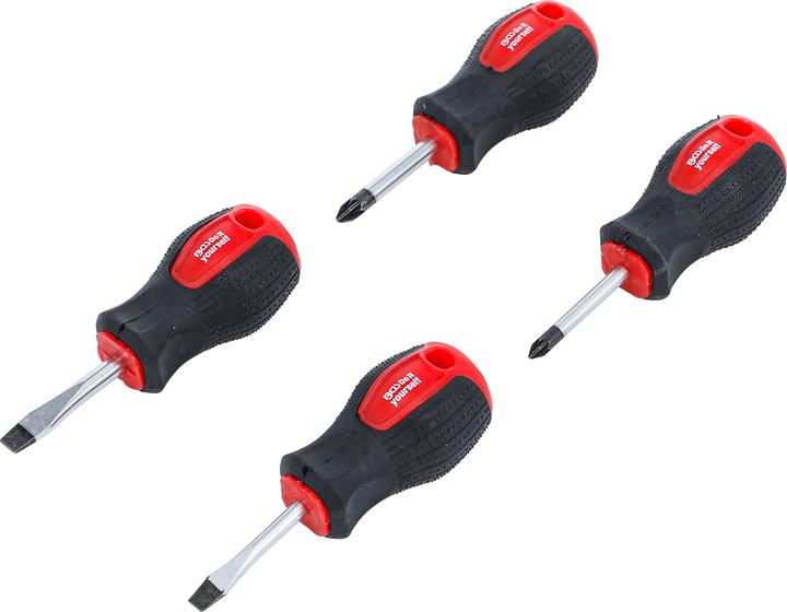 Actual product image BGS Carburetor Screwdriver Set Slot SL / Cross Slot PZ Blade Length 40 mm 4 pcs. (Port, Pozidriv cross recess (PZ))