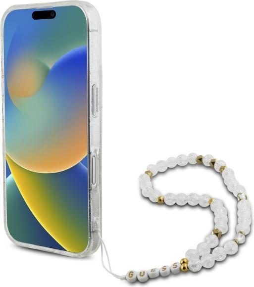 Actual product image Guess GUHMP16MHGCRELST iPhone 16 Plus 6.7" przeźroczysty/transparent hardcase IML Glitter With Pearl (Apple iPhone 16 Plus)