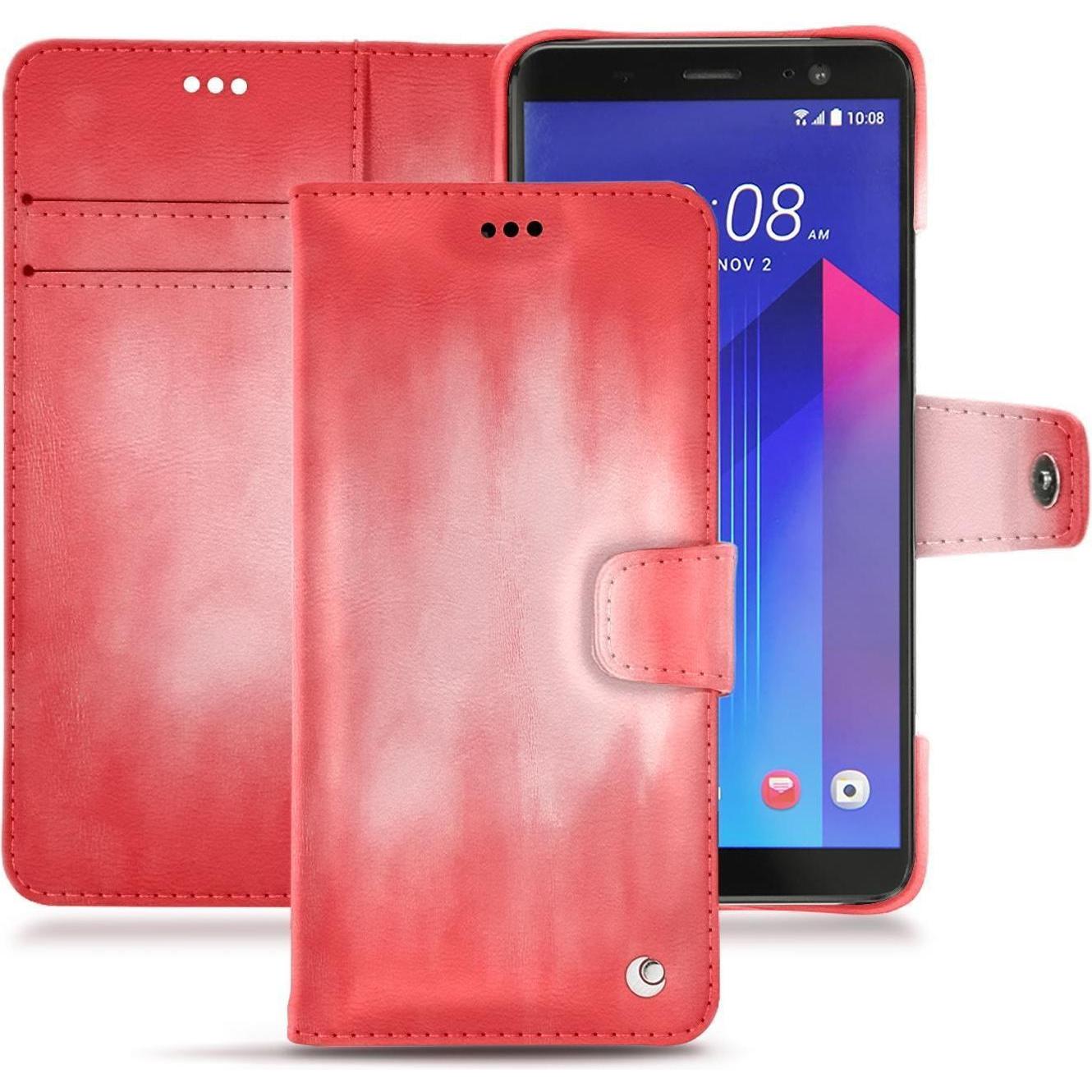 Noreve Lederschutzhülle Wallet (HTC U11+), Smartphone Hülle, Rosa