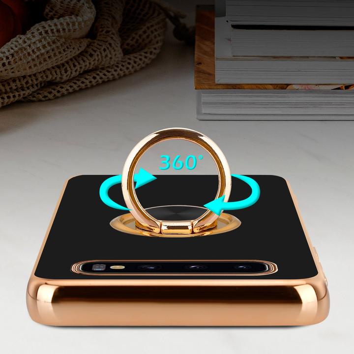 Actual product image Cadorabo Case for Samsung Galaxy S10 PLUS in TPU with camera protection and ring LM089 Style (Samsung Galaxy S10+)
