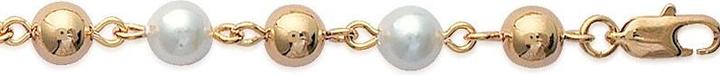 Produktbild Lara Vergoldetem Messing ARMBAND - 18 - WEISSE PERLE (Vergoldet)