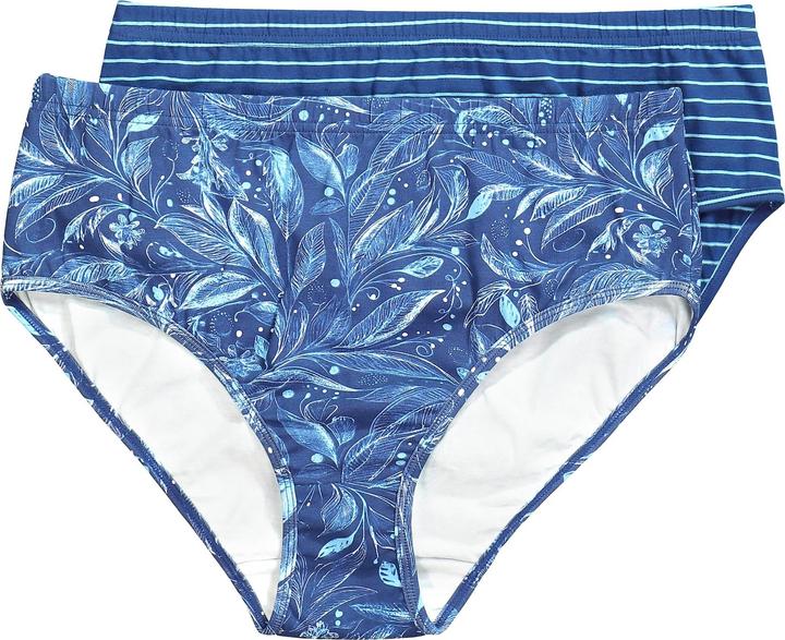 Produktbild Ulla Popken Midislips, 2er-Pack, Blätter/Streifen (58)