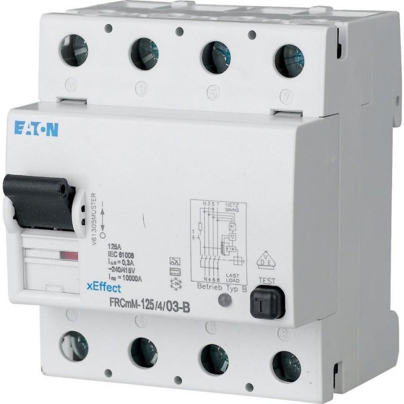 Eaton, Schutzschalter, MOE FRCMM-125/4/003-B FI-Schalter, 125A, 4p, 30mA, Typ B