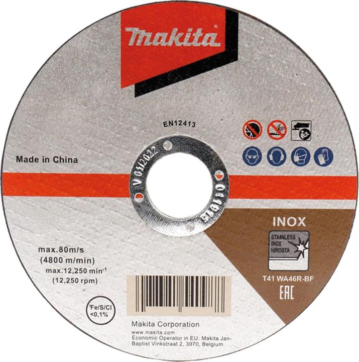 Productafbeelding Makita B-12239-10 Snijschijf 125x1mm INOX (10)