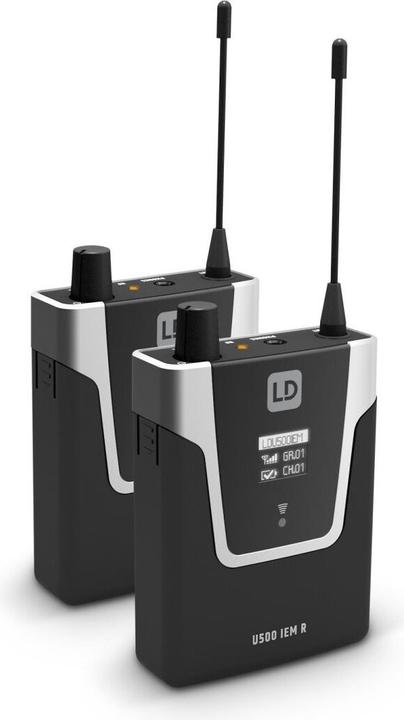 Image du produit LD Systems U505 IEM BUNDLE - Système de surveillance intra-auriculaire avec 2 x bodypacks - 584 - 608 MHz