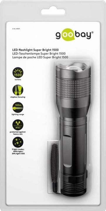 Produktbild Goobay LED-Taschenlampe Super Bright 1500 (17.10 cm, 1500 lm)