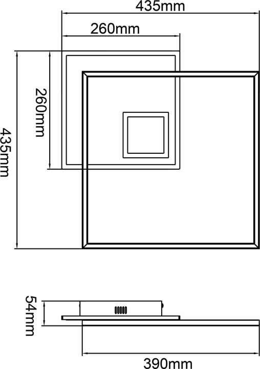 Actual product image Brilliant Iorgo LED surface-mounted ceiling panel 44x44cm black/white (4300 lm)