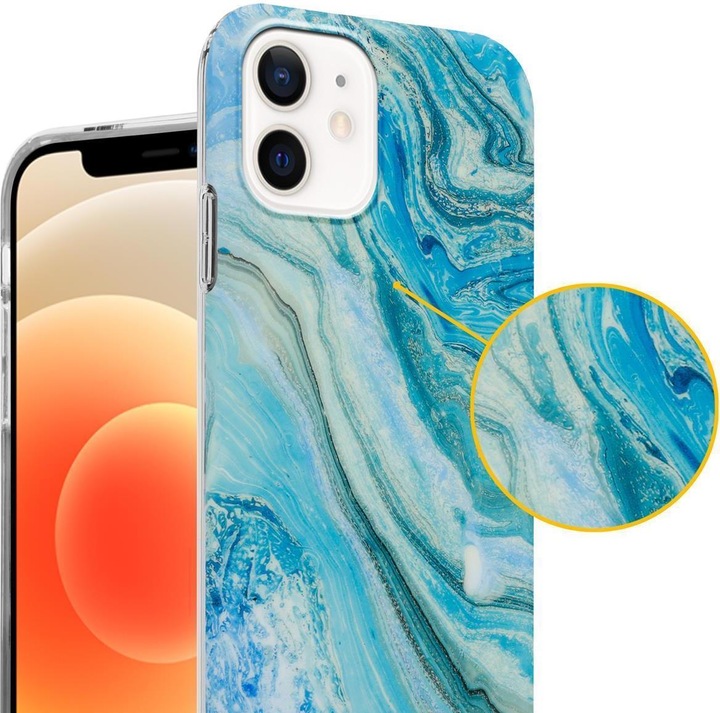 Actual product image Cadorabo IMD TPU Colorful Marble Cover (Apple iPhone 12 Pro Max)