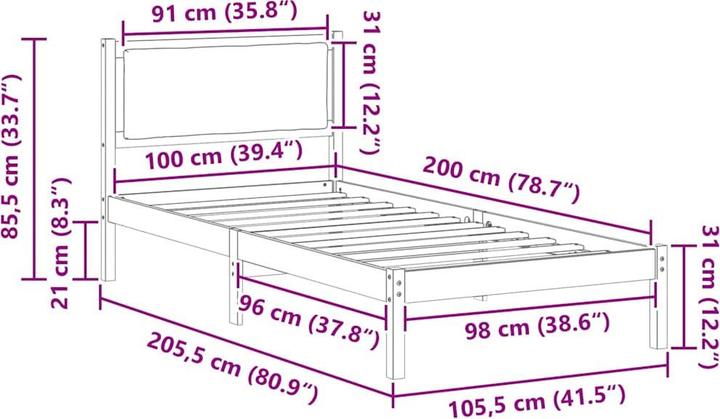 Image du produit vidaXL Bettrahmen (100 x 200 cm)