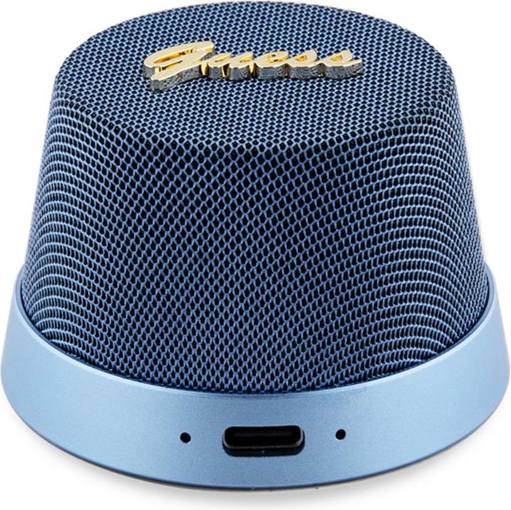 Actual product image Guess głośnik Bluetooth GUWSC3ALSMB Speaker Stand niebieski/blue Magnetic Script Metal (12 h, Electrical connection)