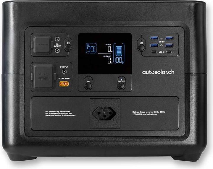 Actual product image Autosolar Avantura Max 2 (2000W Output) "Swiss Edition" Powerstation / Solargenerator (1536 Wh, 15.90 kg)