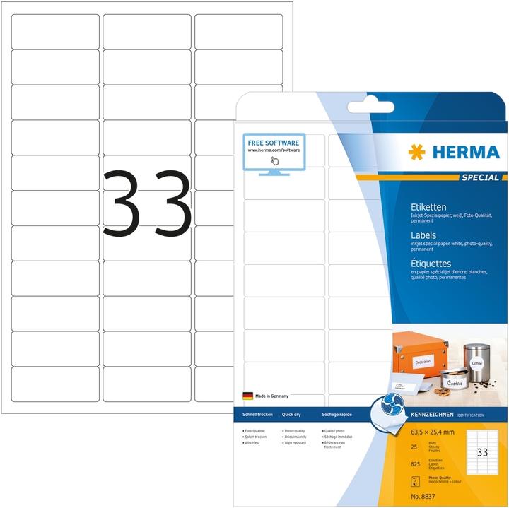 Actual product image HERMA Inkjet labels A4