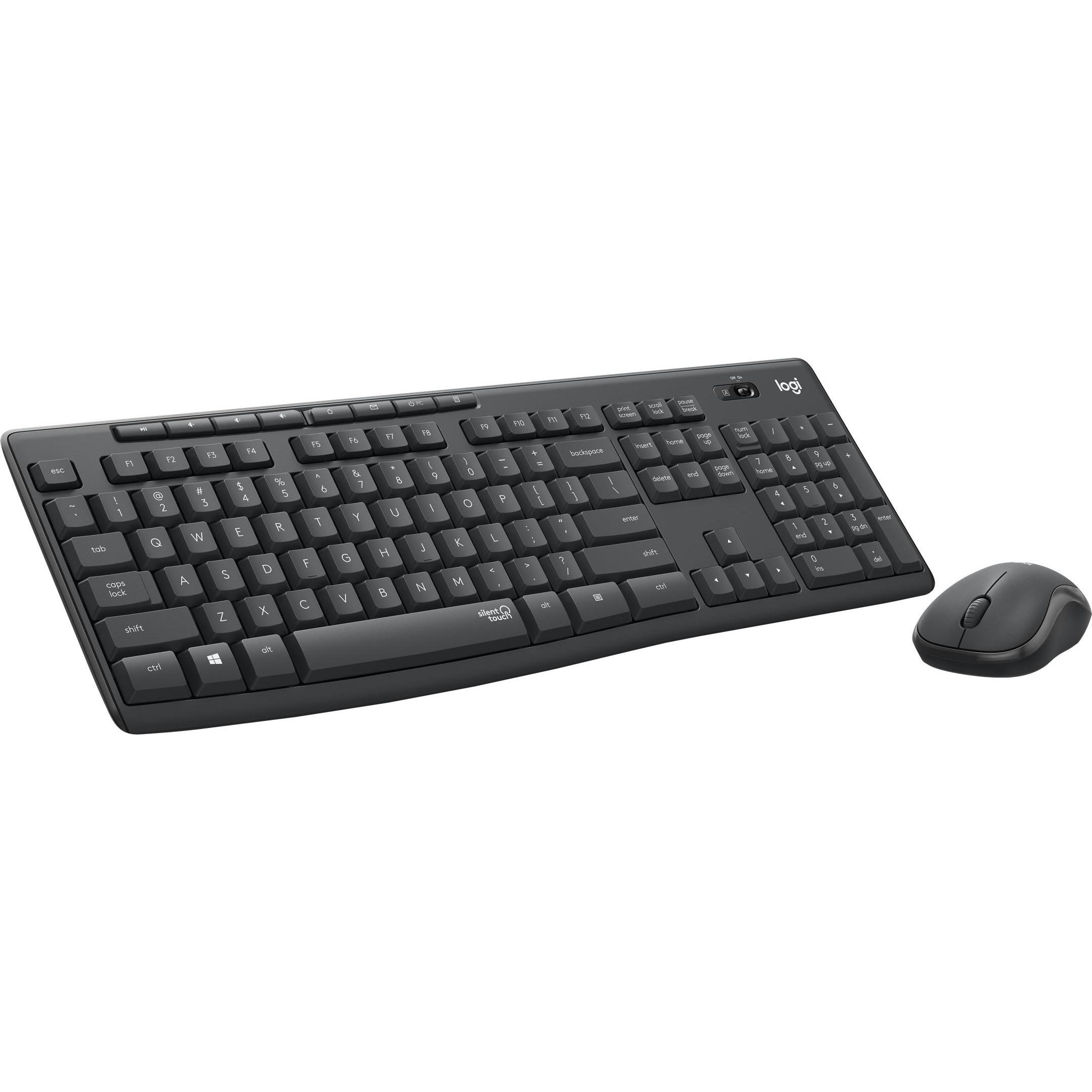 Logitech MK295 Silent (Eng. Int., Kabellos), Tastatur, Schwarz