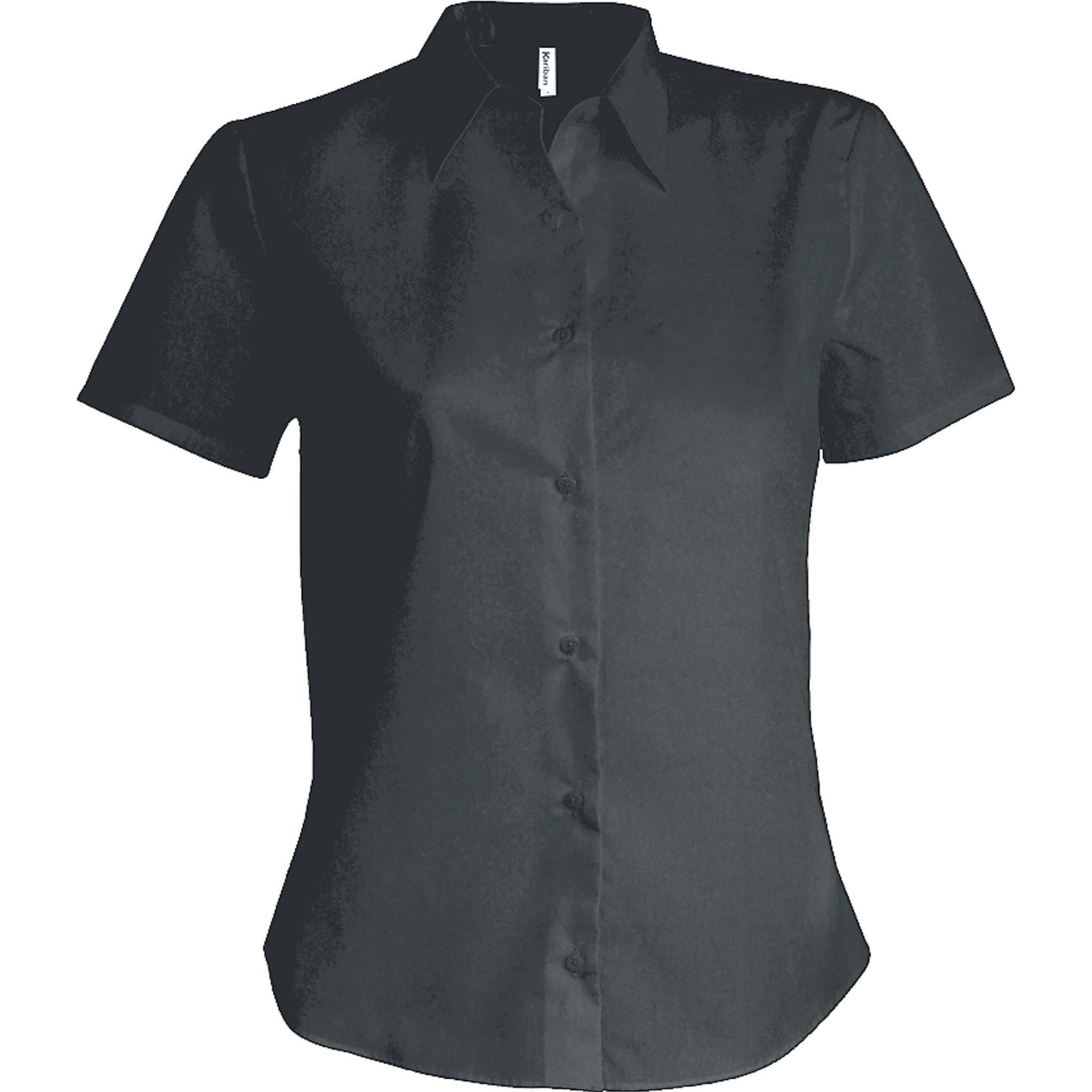 Kariban, Damen, Hemd, Damen-T-Shirt aus Baumwolle mit kurzen Ärmeln, Grau, (3XL)