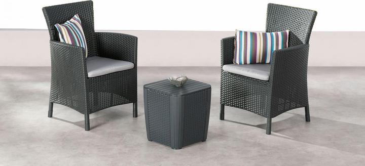 Best 3-tlg. Balkon-Set Napoli graphit/hellgrau (39 cm)
