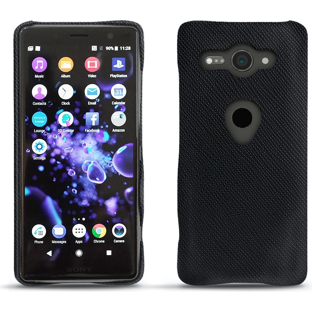 Noreve Lederschutzhülle (Sony Xperia XZ2 Compact), Smartphone Hülle, Schwarz