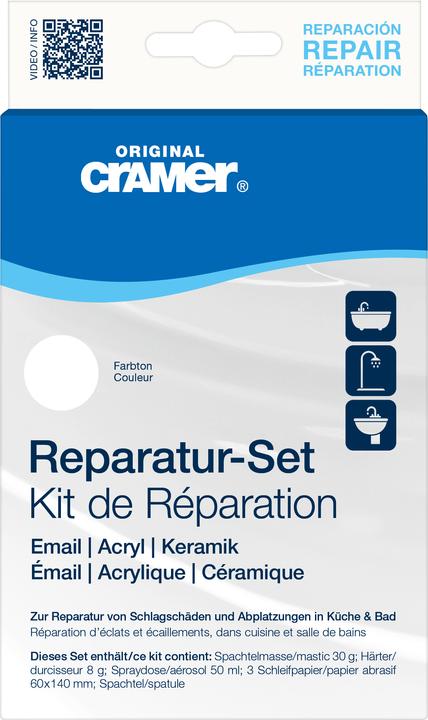 Cramer Reparatur-Set für Keramik, Email und Acryl (Bianco puro)