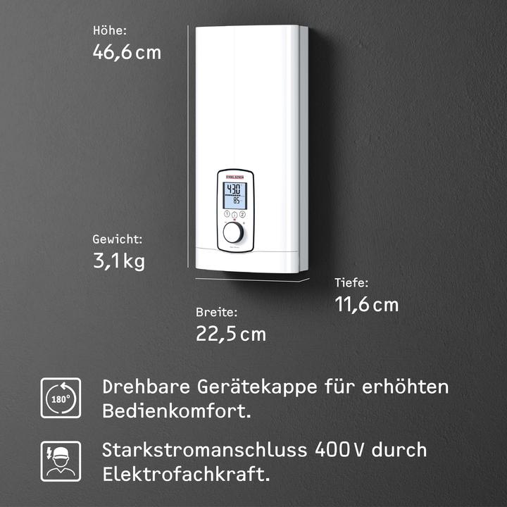 Actual product image Stiebel Eltron DHE 27 kW Fully electronic instantaneous water heater, always accurate to the degree thanks to 4i