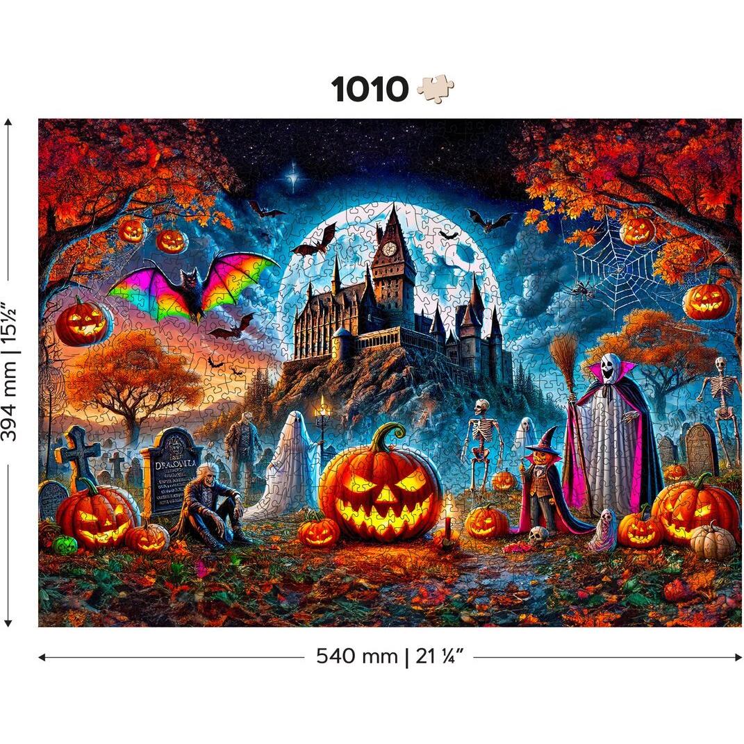 WoodenCity WOODEN CITY Ghostly Pumpkin Night 1000 Wooden Puzzle Jigsaw Puzzle with unique shapes (1000 pezzi)