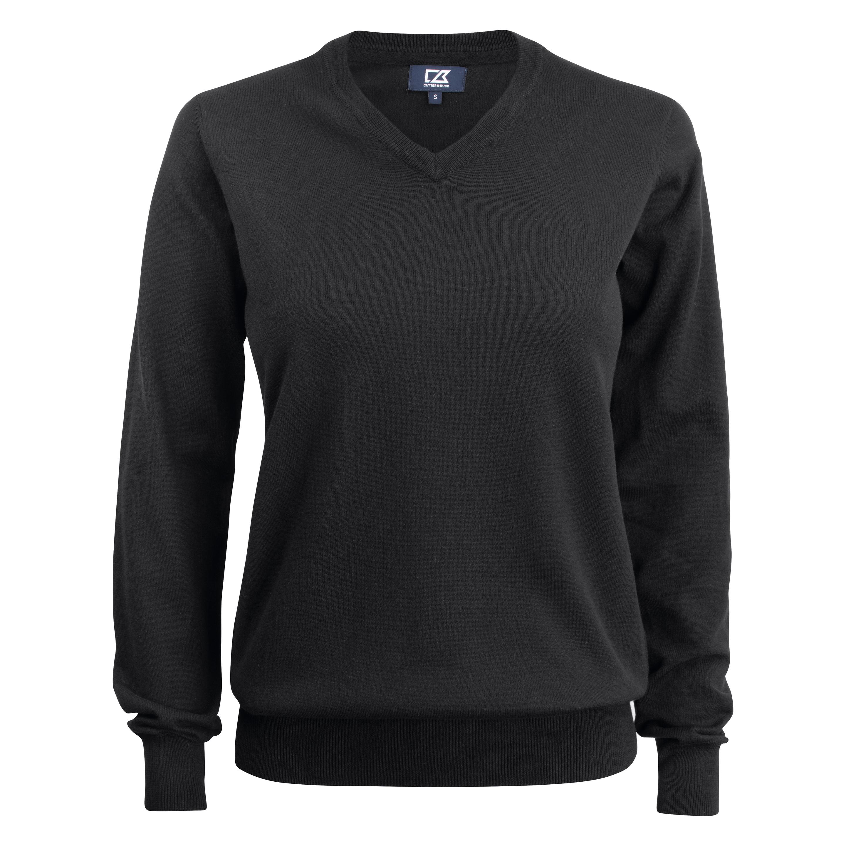 Cutter & Buck, Damen, Pullover, Oakville V-neck Ladies, Schwarz, (Xl)