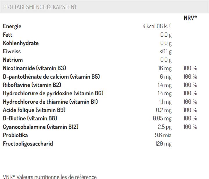 Nährwerte und Zutaten B'Onaturis Pro-B Kaps 4.8 Mia + Vit B Kaps (240 Stück, Kapseln, 145 g)