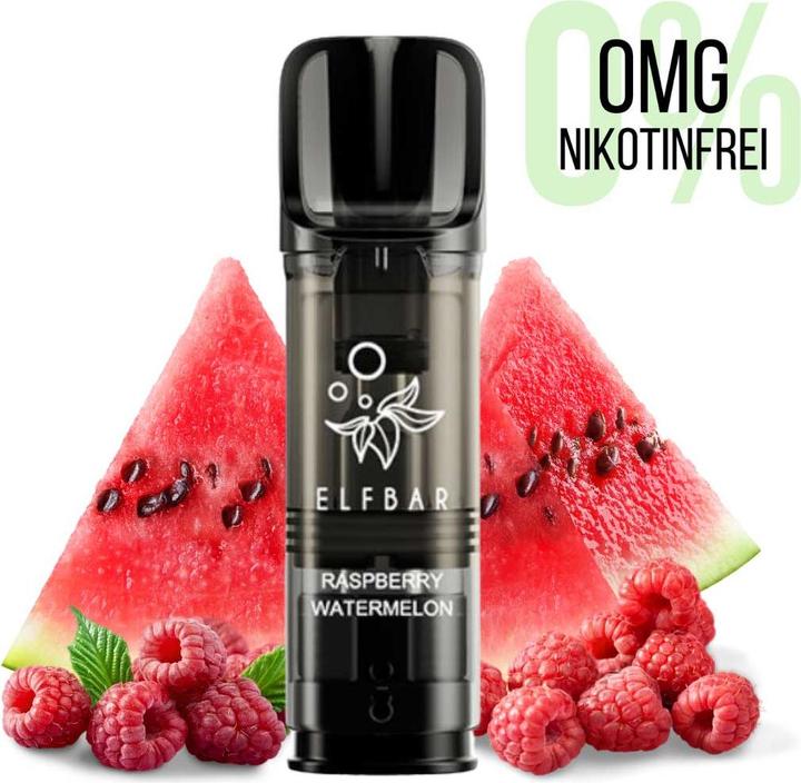 Image du produit Elfbar Elfa Pro - 2 x 2ml Pods (0mg) Raspberry Watermelon (Framboise, Pastèque)