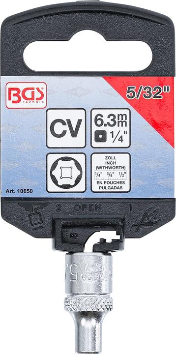 Produktbild BGS Steckschlüssel-Einsatz Sechskant Antrieb Innenvierkant 6,3 mm (1/4") SW 5/32" (5/32")