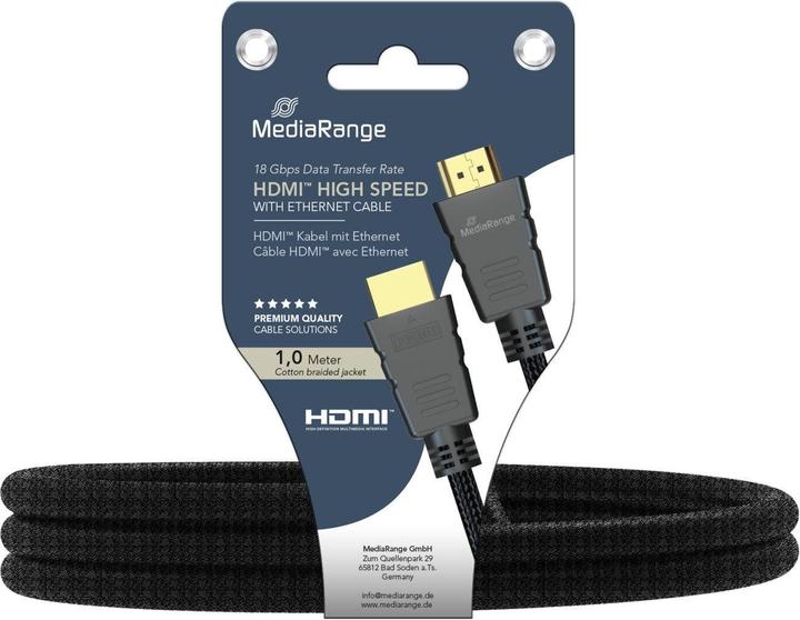 Produktbild MediaRange HDMI – HDMI (1 m, HDMI, 2.0)