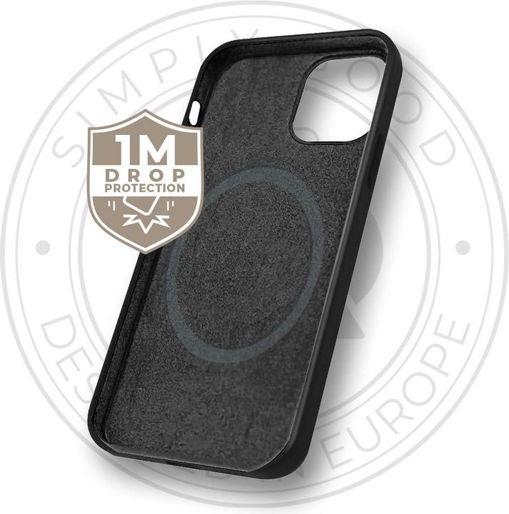 Produktbild Xqisit Back Cover Silicone Case AB iPhone 14 Plus MagSafe Schwarz (Apple iPhone 14 Plus)