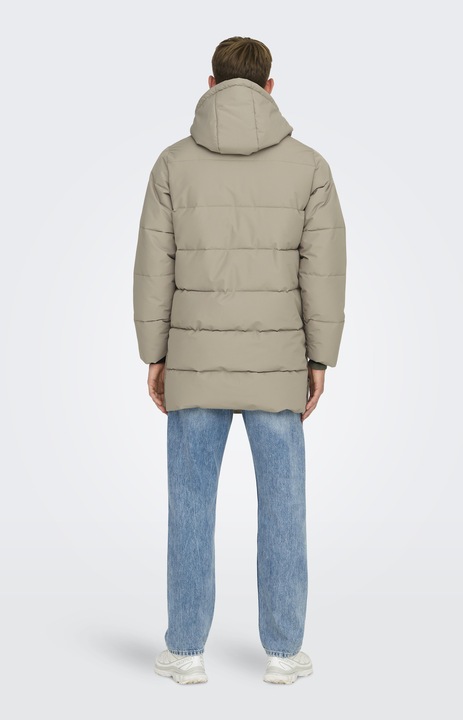 Actual product image Only & Sons Detachable hood Ribbed cuffs Coat Down jacket (L)