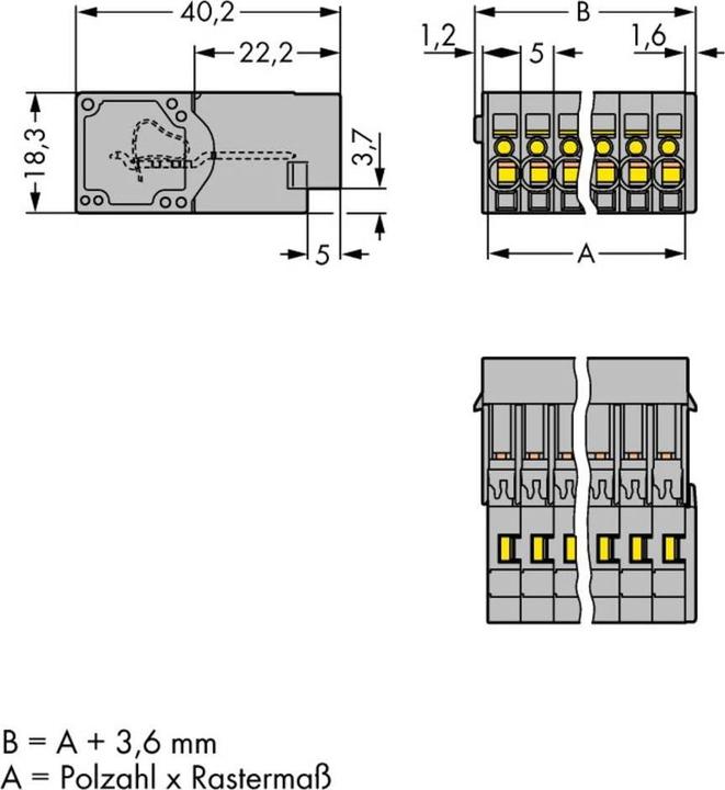 Produktbild Wago Stiftleiste Grau 769-606 Inhalt: 50 St. (769-606)