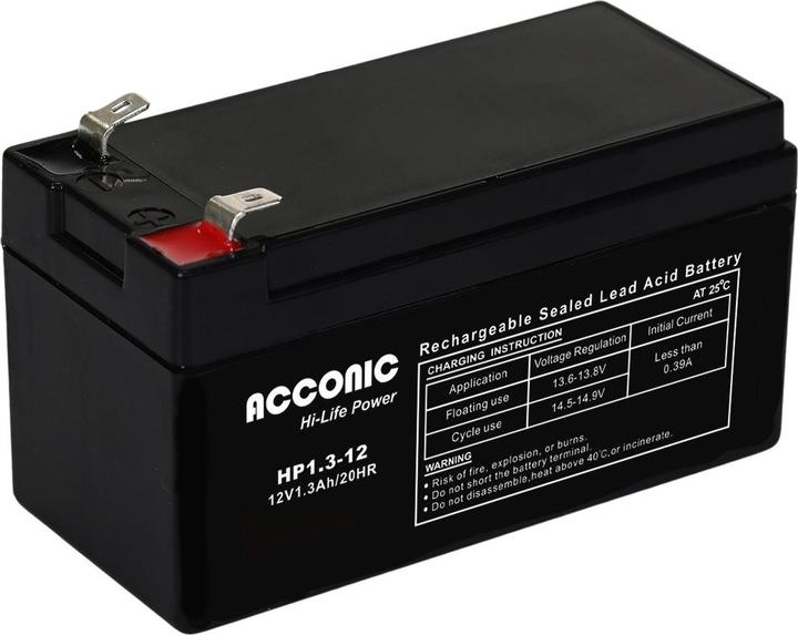 Produktbild Acconic HP1.3-12 Hi-Life Power AGM 12V 1.3Ah USV-Batterie (12 V, 1.30 Ah)
