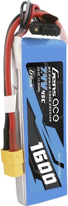Actual product image Gens Ace G-Tech 45C 2S1P Lipo Battery with XT60 Plug (7.40 V, 1600 mAh)