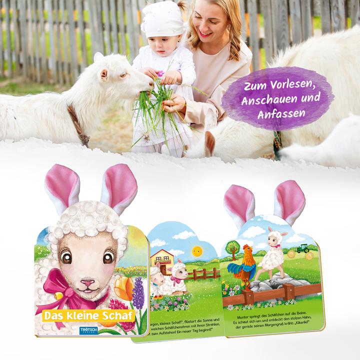 Actual product image The Little Sheep Children's Book with Plush Ears (German)
