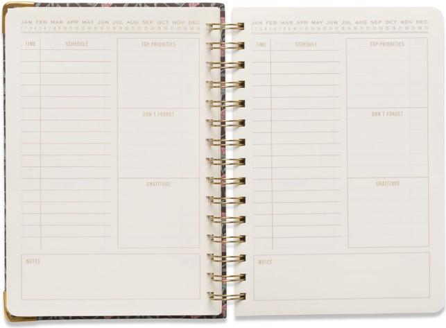 Actual product image Designworks Undated 13 Mo Perpetual Planner - Burgundy Vintage Floral (15 x 21, 1 day / 1 page)