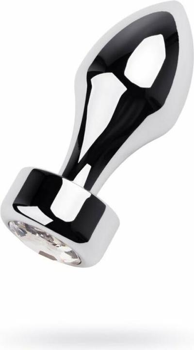 Produktbild Toyfa Silberner Analplug Metall mit weissem, rundem Edelstein