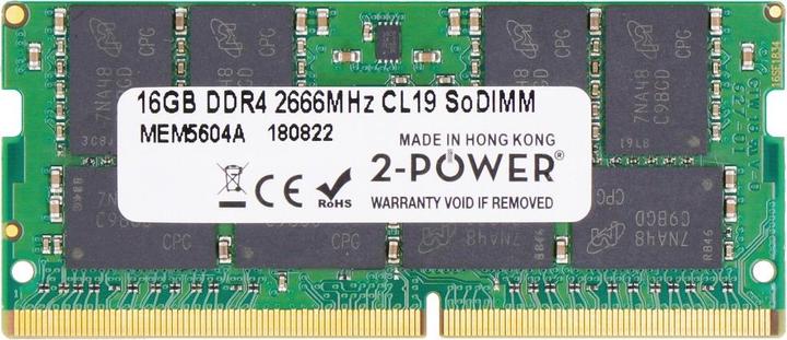 Image du produit 2-Power 16 Go DDR4 2666MHz CL19 SoDIMM (2666 MHz, RAM DDR4, SO-DIMM)