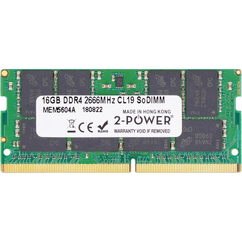 2-Power 16GB DDR4 2666MHz CL19 SoDIMM (2666 MHz, DDR4-RAM, SO-DIMM), Memoria RAM